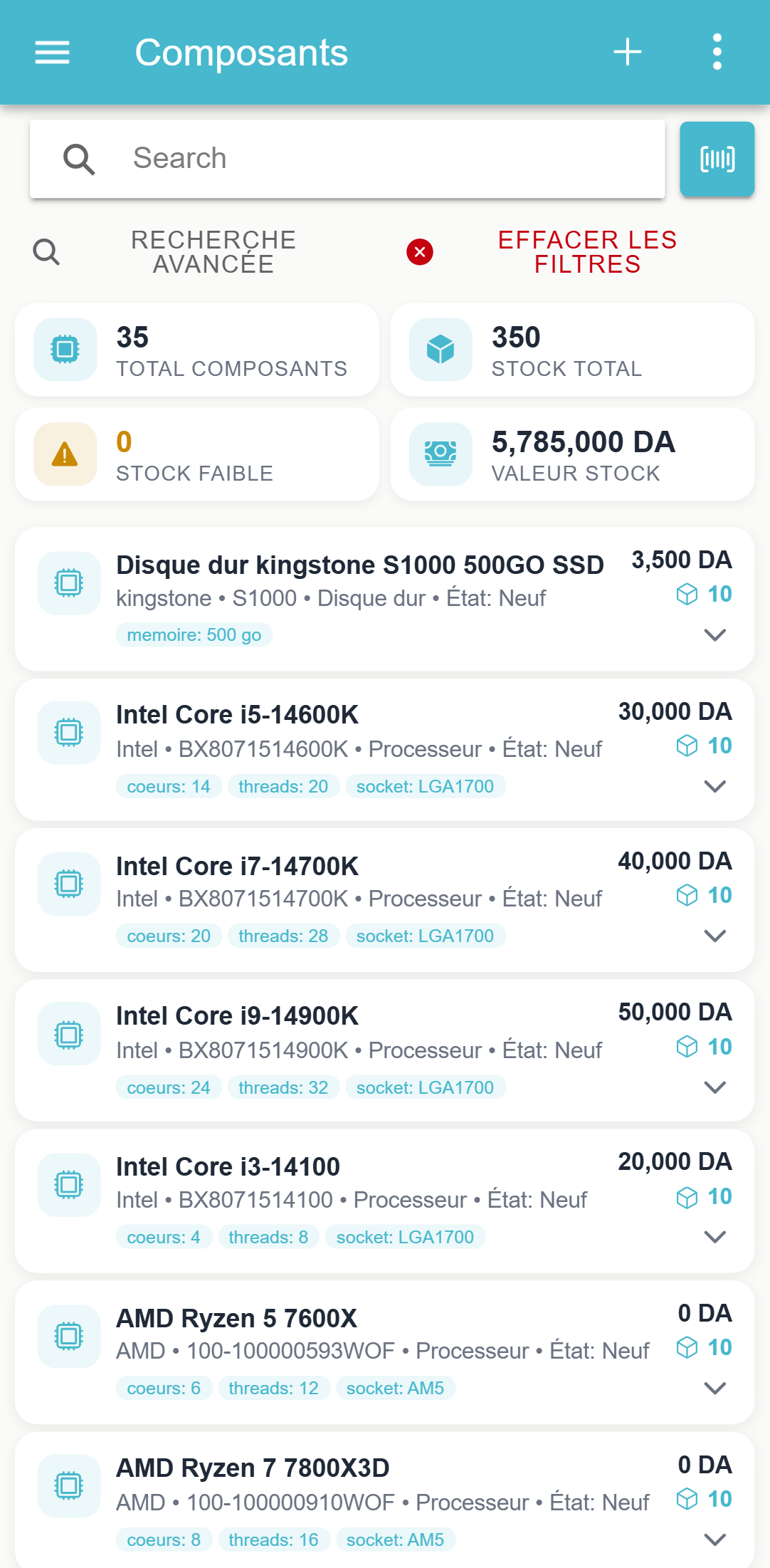 Écran MagtechPro sur téléphone — Composants