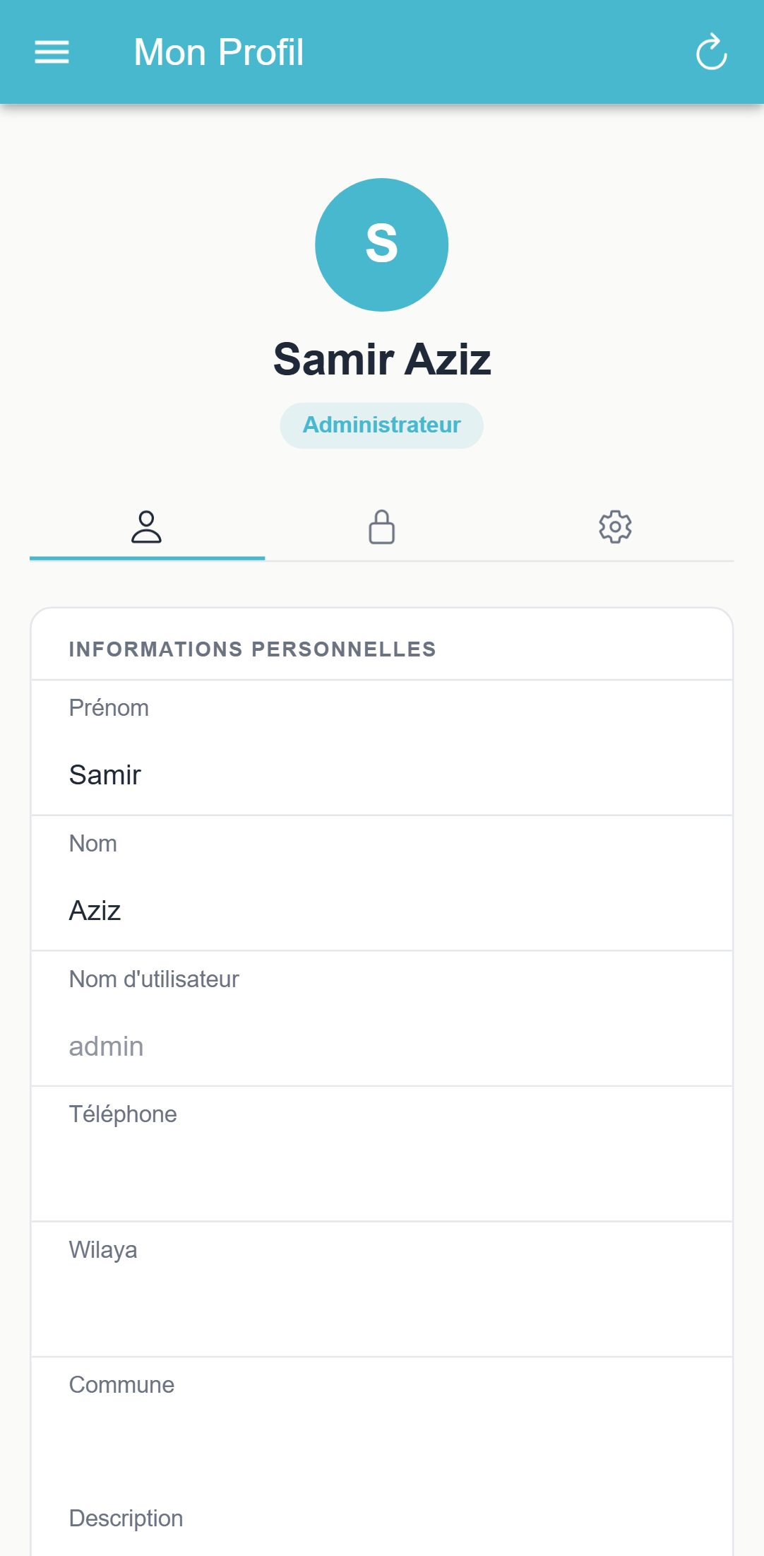 Écran MagtechPro sur téléphone — Profil
